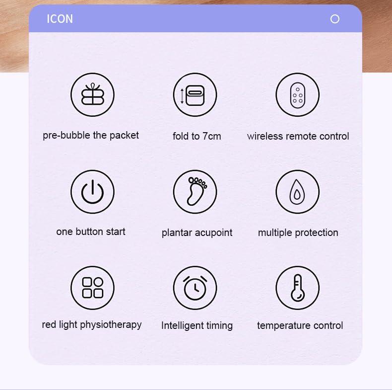 ele ELEOPTION ele ELEOPTION Collapsible Pedicure Foot Spa Electric Foot Bath Spa with Heat and Massage, Bubble, Foot Massager Spa for Feet Stress Relief Soaker Home Basin Purple