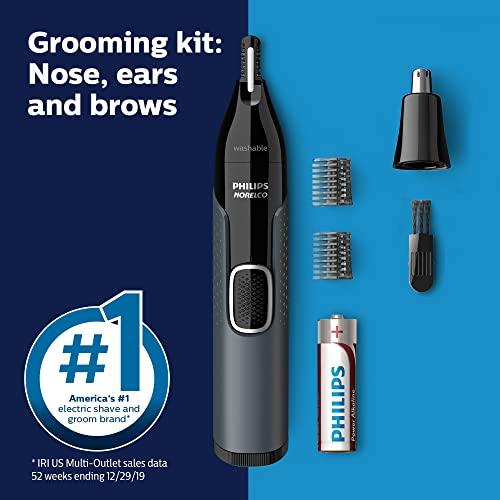 Philips Norelco Philips Norelco Bodygroom Series 5000 Showerproof Body & Manscaping Trimmer for Men with Back Attachment, BG5025/40 + Philips Norelco Nose Trimmer 3000, for Nose, Ears, Eyebrows, NT3600/62