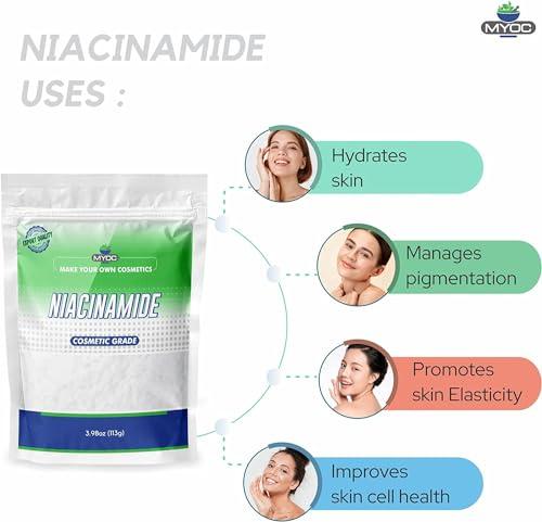 MYOC MYOC Niacinamide -3.9oz Pure Niacinamide Powder, Niacinamide Powder Cosmetic Grade, DIY Niacinamide Powder for Serum & Cream- Pack of 2