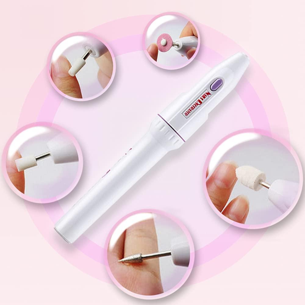 Karlak Portable Electric Nail File Machine for Nails Gel Nails Kit Nail Drill Bits Mani Kit Pedi Tools Best Gifts for Women Girls