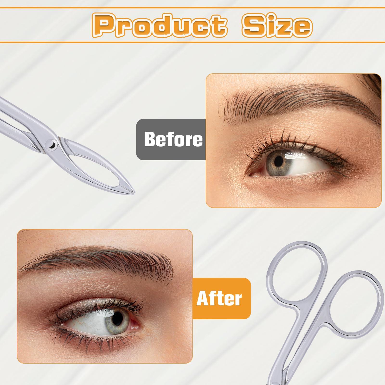 Xthrotsenk 2Pcs Tweezers Scissor Handle Revlon Eyebrow Hair Plucker Remover Facial Hair Eyebrows Care Scissor Stainless Flat Straight Tip Wig Plucking Hair Removal Tweezers for Women(Silver and Black)