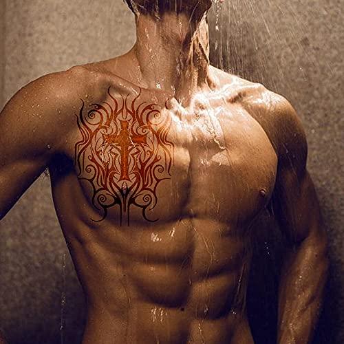 AWLEE Temporary Tattoos for Men Women Black Large Tribal Totem Body Art Makeup Stickers Half Arm Fake Tattoo Waterproof Removable (Pattern4)