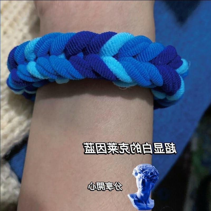 Generic Cotton Fabric Hair Bands, 50pcs DIY Elastic Ponytail Holders For Girls Seamless No Damage Hair Ties for Thin Hairs (Cream tea)