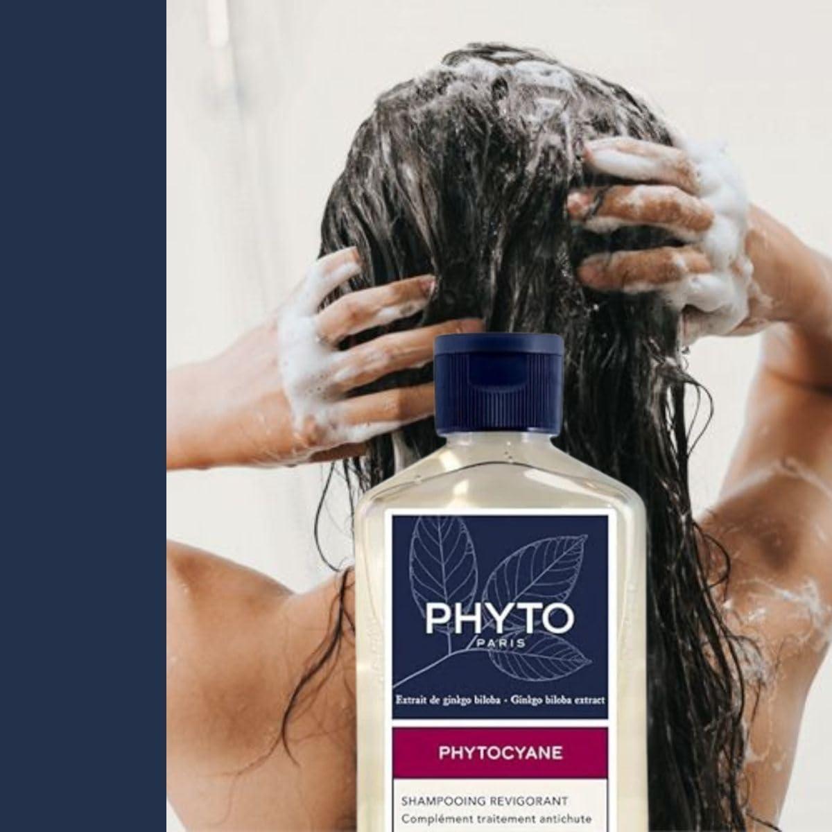 PHYTO PHYTO|PHYTOCYANE - Thinning Hair Shampoo for Men & Women|Revitalizing Formula with Ginkgo Biloba B Vitamins & Rosemary | Promotes Thicker & Stronger Hair|250ml
