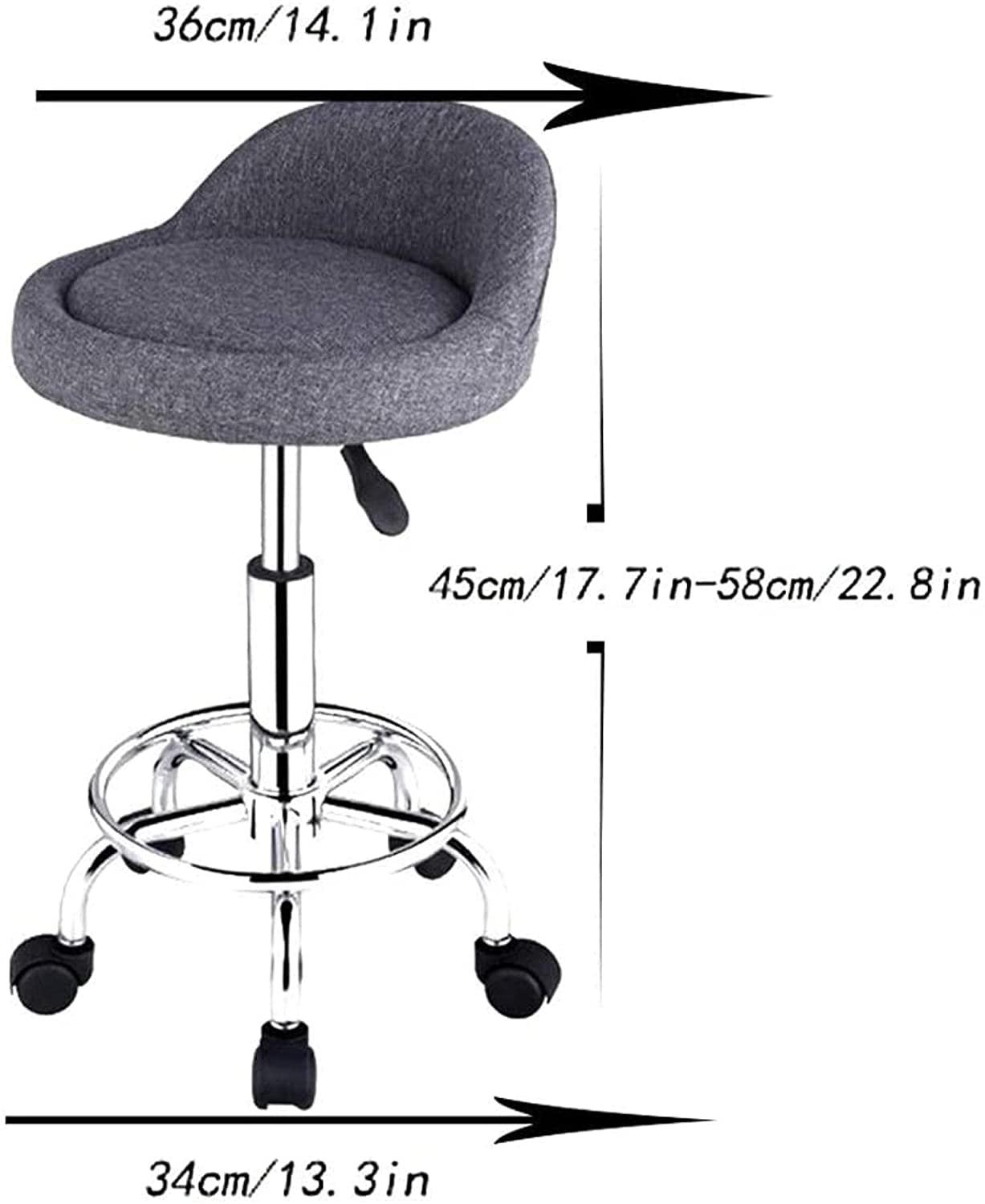 KoZujk Stool with Wheels Vanity Chair Office Tattoo Kitchen Massage Work Rolling Salon Stool