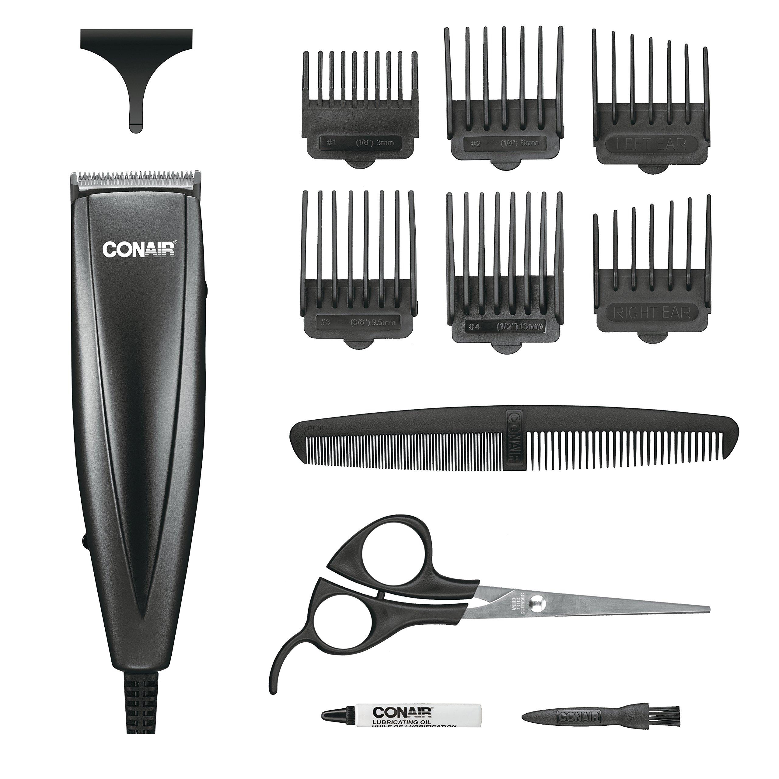 Conair ConairMAN Simple Cut, Hair Clippers for Men, 12-piece Home Hair Cutting Kit