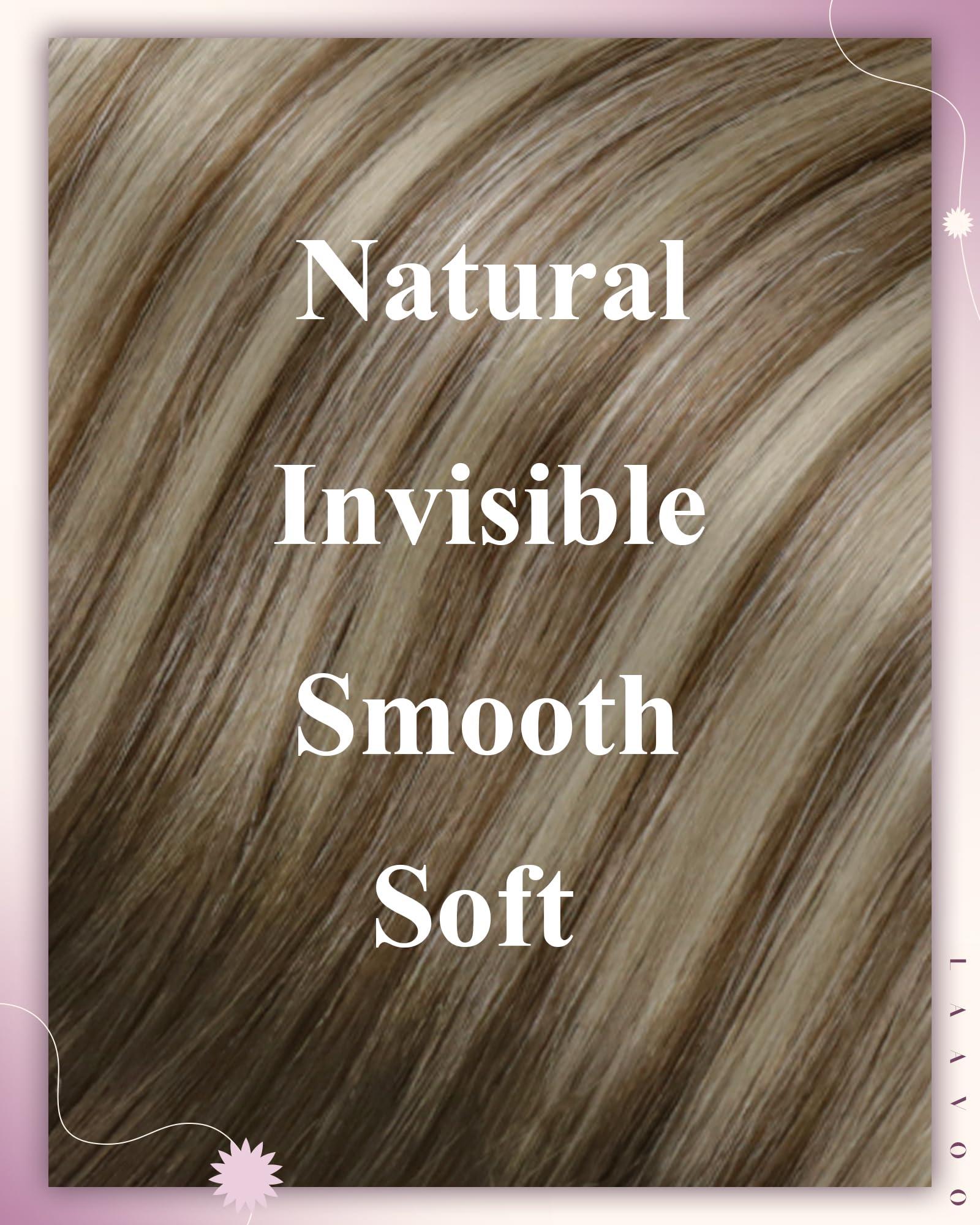 LAAVOO LaaVoo Beaded Weft Hair Extensions Human Hair Microbead Extensions Ombre Micro Beads Weft Human Hair Extensions Brown to Light Brown Mix Blonde Beaded Weft Extensions Human Hair 50G 18 Inch