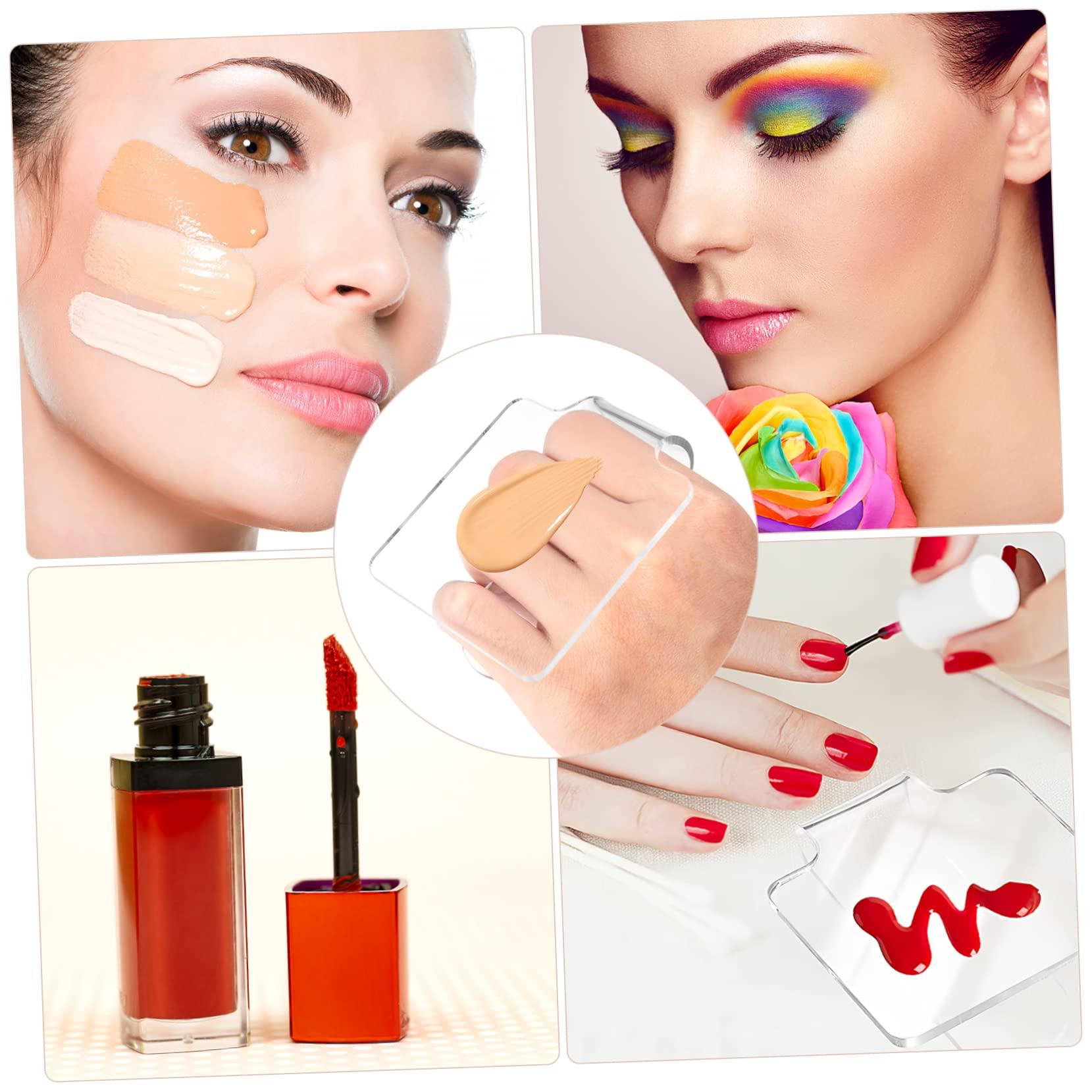 Hemoton Hemoton 2pcs Palette Makeup Foundation Make up Pallets Makeup Mixing Tray Blending Plate for Makeup Nail Cosmetic Polish Plate Acrylic Nail Paint Tray Manicure Paint Pallet Stainless Steel