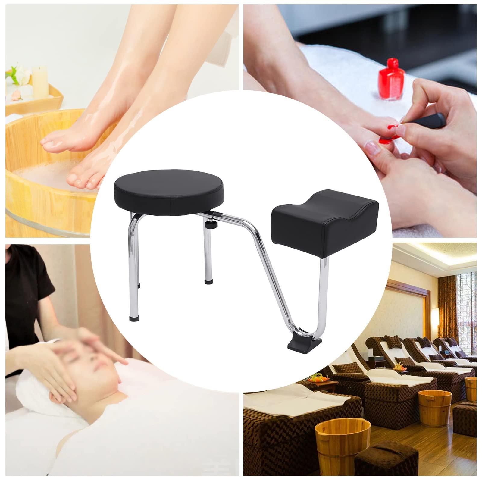 VPABES VPABES Portable Pedicure Stool with Footrest, Height Adjustable Leg Rest Pad Pedicure Chair Foot Rest Stand Manicure Nail Station for Spa Beauty Salon Studio Equipment Supplies