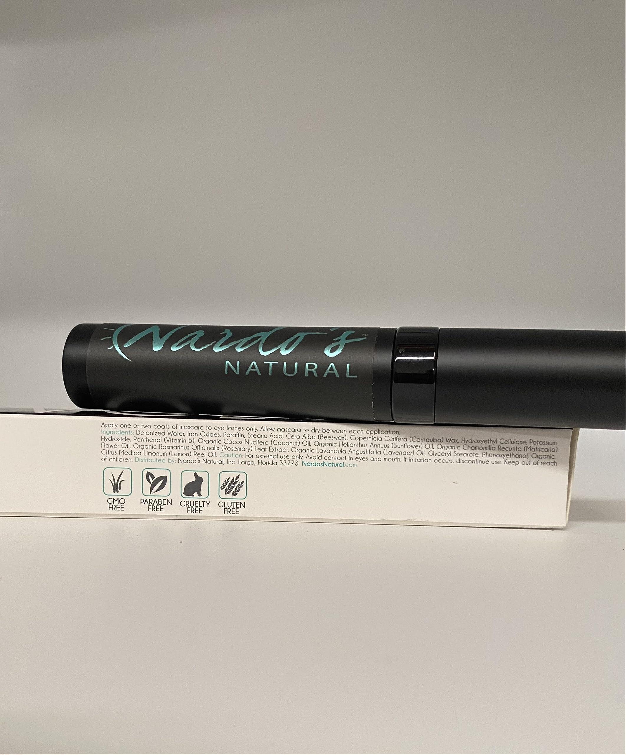 Nardo\'s Natural Nardo\'s Natural Black Mascara .25 Oz for Eye Makeup, Lash Voluminous, Long Lasting, Non-Clumping, Paraben Free, Vegan Formula (Pack of 1)