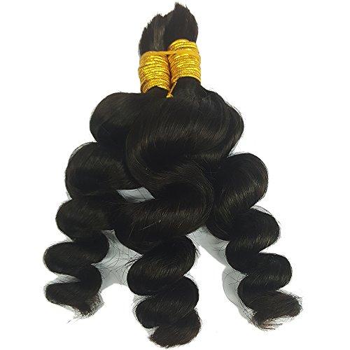 Hannah Queen Hannah Queen product Wholesale Human Hair Bulk In Factory Price 3 Bundle 300g Brazilian Loose Wave Bulk Hair For Braiding Human Hair No Weft (18 20 22 inch Natural Black 1B)
