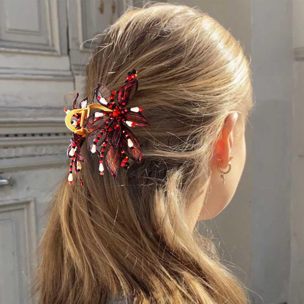 BARTOSI BARTOSI Gold Hair Claw Clips Copper Wire Flower Hair Clips Metal Claw Clips for Thick Hair Hair Accessories for Women