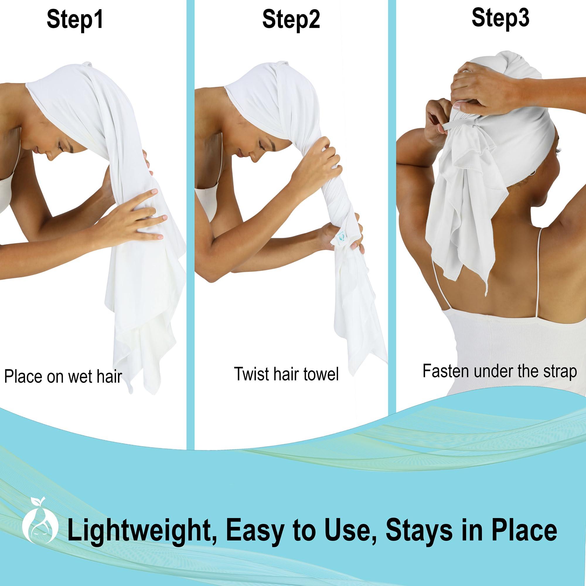 Hair RePear Hair RePear Anti Frizz Premium Cotton Hair Towel Enhances Healthy Natural Hair - Plop Wrap Scrunch Curly Wavy or Straight Hair -All Hair Types