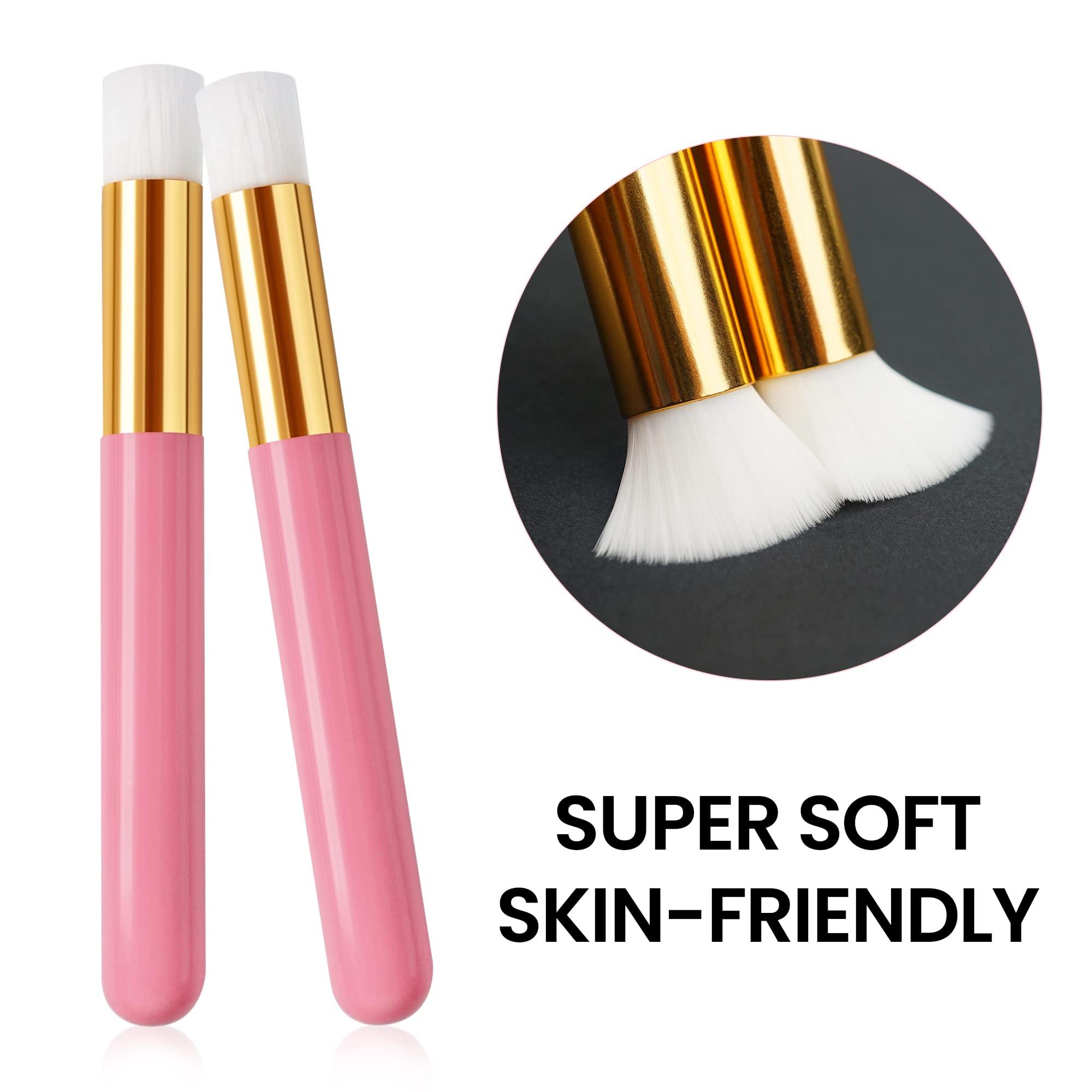 CL CAMILLASH 60 PCS Lash Shampoo Brush - Lash Bath Wash Nose Pore Deep Cleaning Brushes, Eyelash Extensions Peel Off Blackhead Brush Remover Salon Tool, Lash Brushes for Cleansing (Pink)