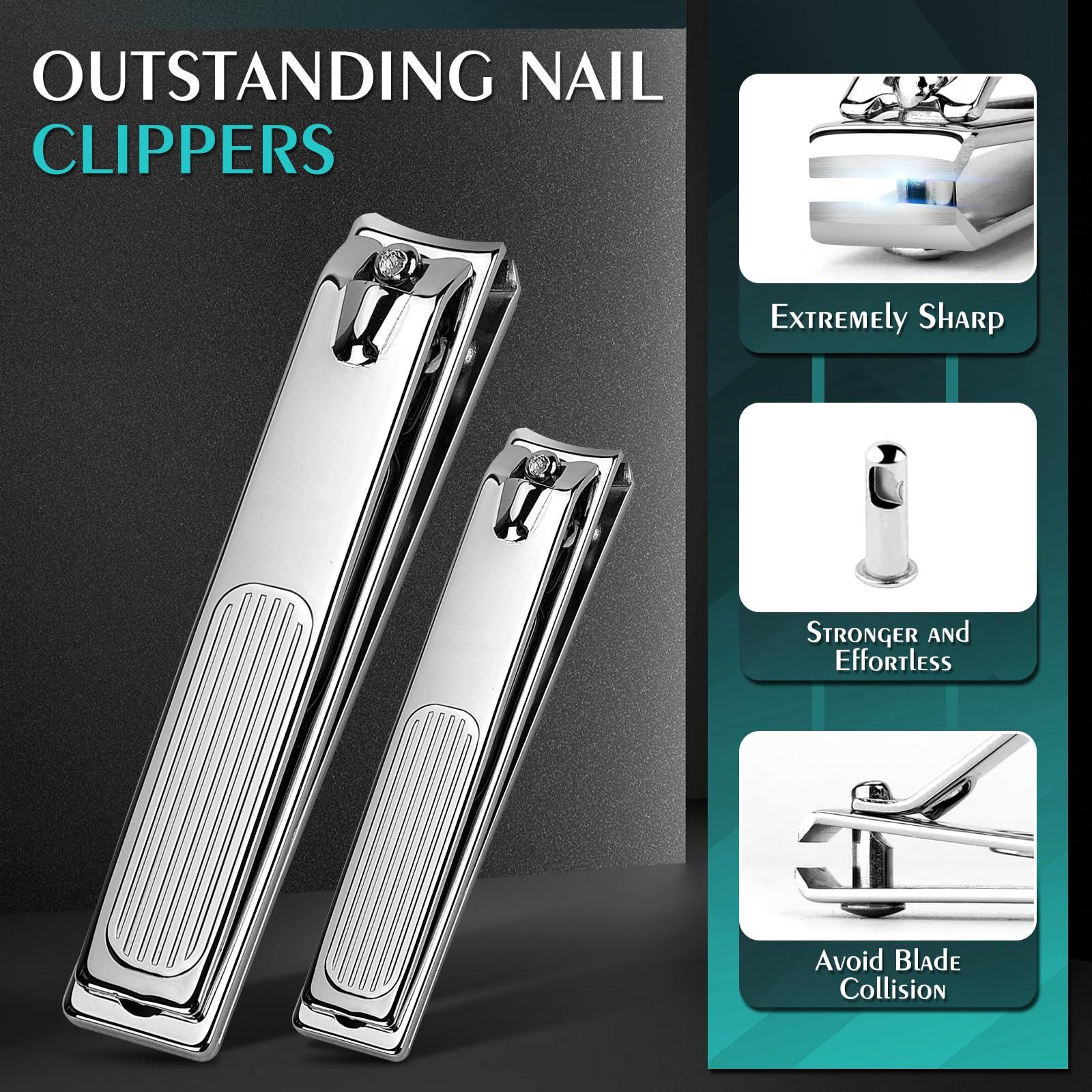 Vepkuso Nail Clippers Set, Vepkuso 6 Pcs Toenail Clippers, Stainless Steel Fingernail Clipper, and PU Leather Manicure Set, Gift Ideas