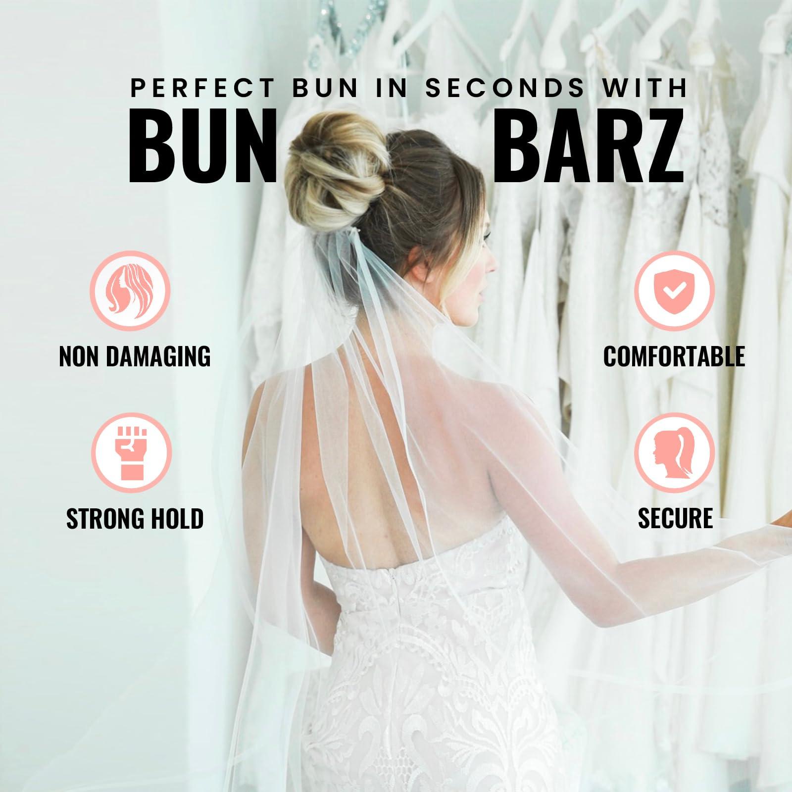 PONY-O PONY-O Ponytail Holder BUN BARZ - 2 Pack Original Patented No Damage Donut Bun Maker - Easy Hair Styling Accessory for Ponytails and Ballet Buns - Copper