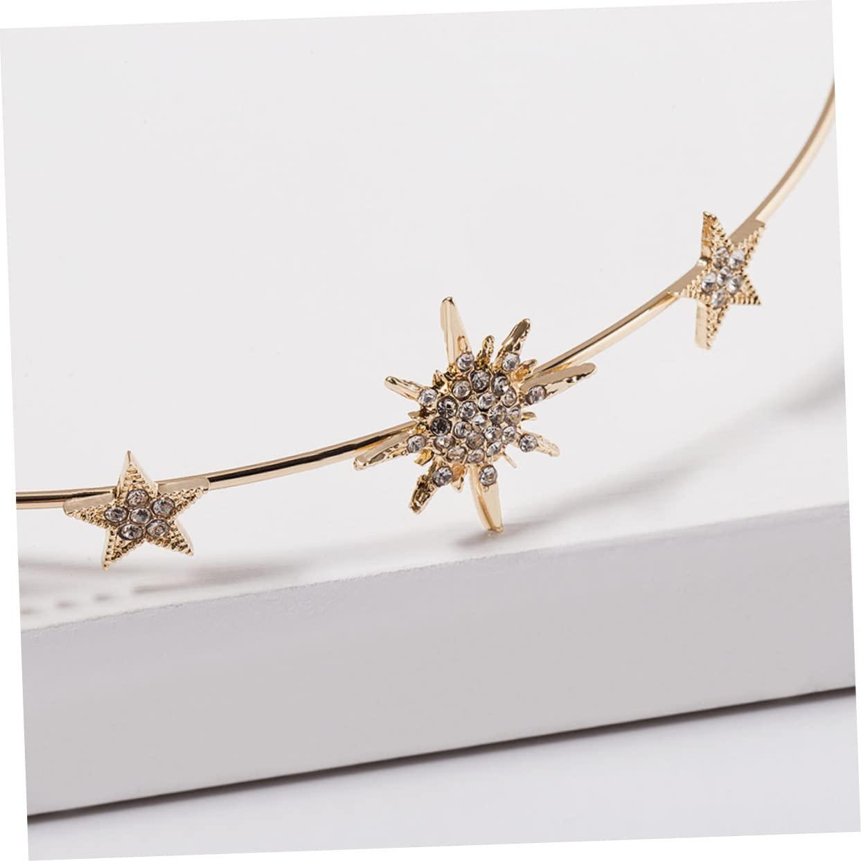 Beatifufu Beatifufu 1pc Bridal Headdress Stars Moon Crown Rhinestone Tiara for Wedding Bridesmaid Hair Accessory