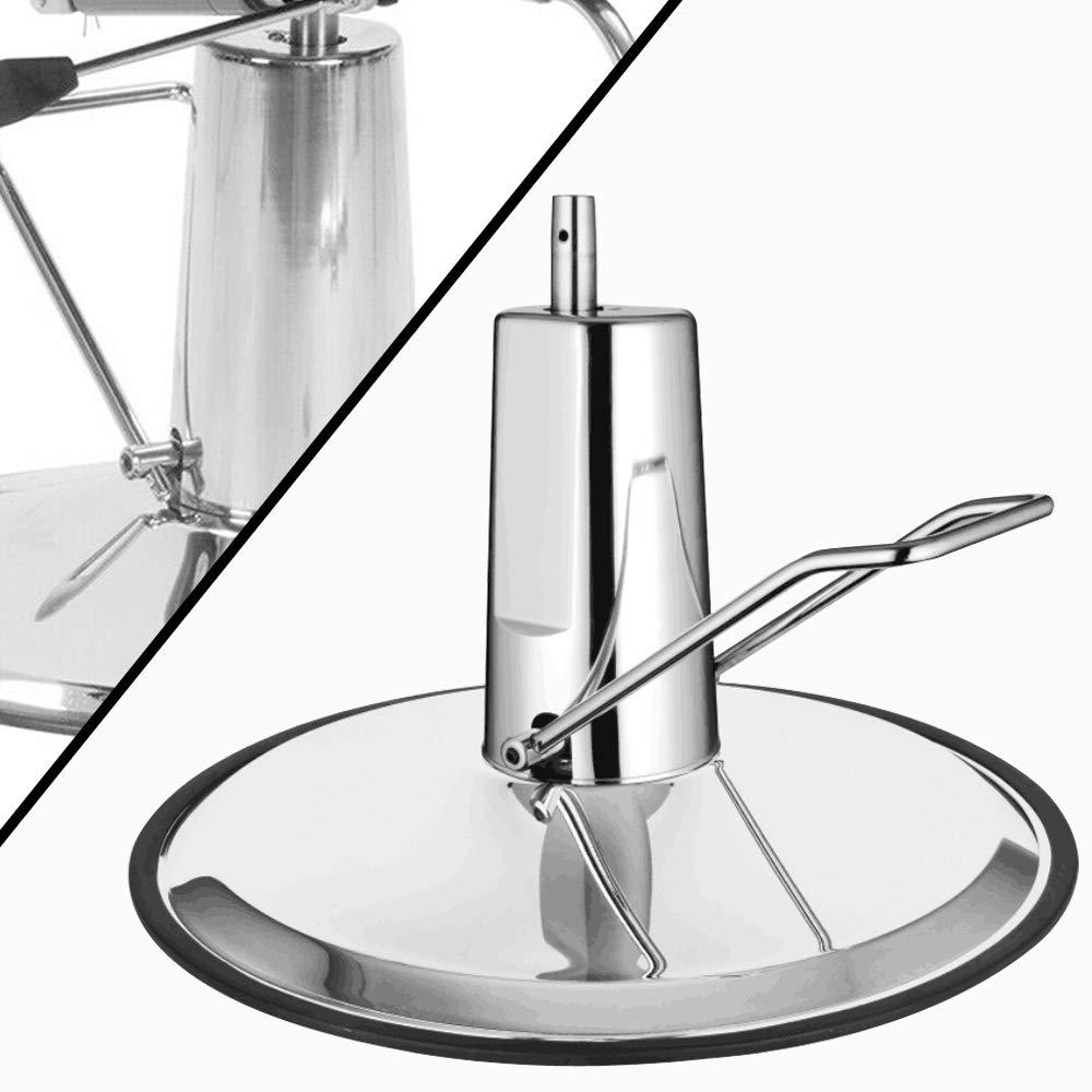 WDZCZDoo Barber Chair Hydraulic Pump w/ 23" Base, 661Ibs Barber Salon Styling Chair Replacement, 4 Bolt Pattern Pump, Adjustable Height 4.3", Height After Stretching 19.3inch (Adjustable Height: 4.3'', W/Base)