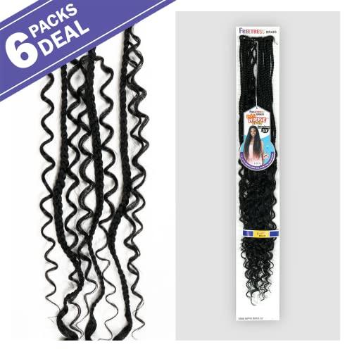 FreeTress Braids FreeTress Synthetic Hair Crochet Braids Boho Hippie Braid 30" (6-pack, CHERRYWINE)