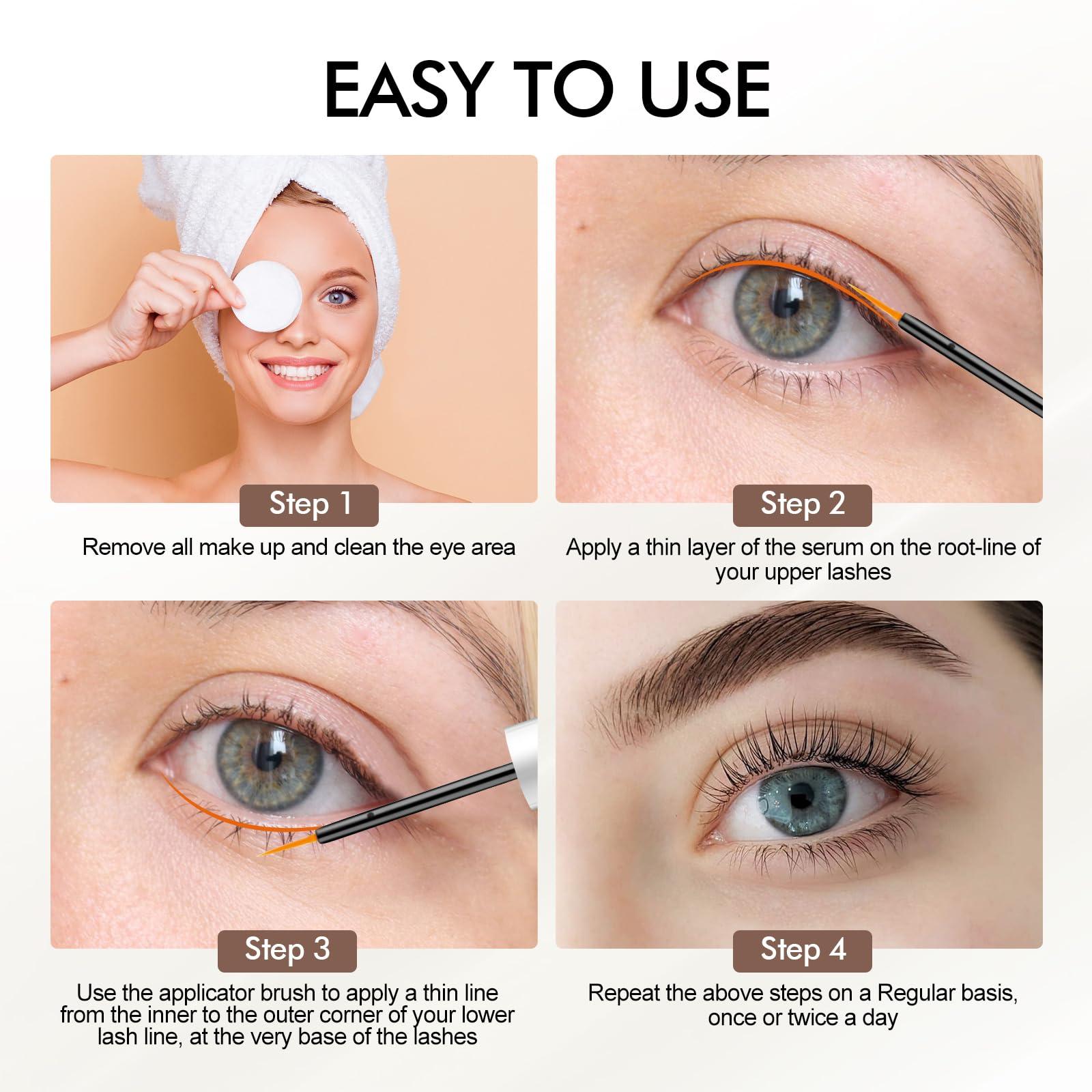 Simpout Simpout Eyelash Growth Serum - Fuller & Longer Looking Eyelashes Lash Enhancing Serum, Voluminous Lengthening Natural Lash Enhancer, Vegan & Cruelty-Free (Silver)