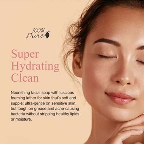 100% PURE 100% PURE Argan Oil Creamy Cleanser Daily Moisturizing Face Wash & Makeup Remover - Natural Anti-Aging Cleansing Botanicals for Clear Skin & Healthy Radiant Glow - 3.4 Fl Oz