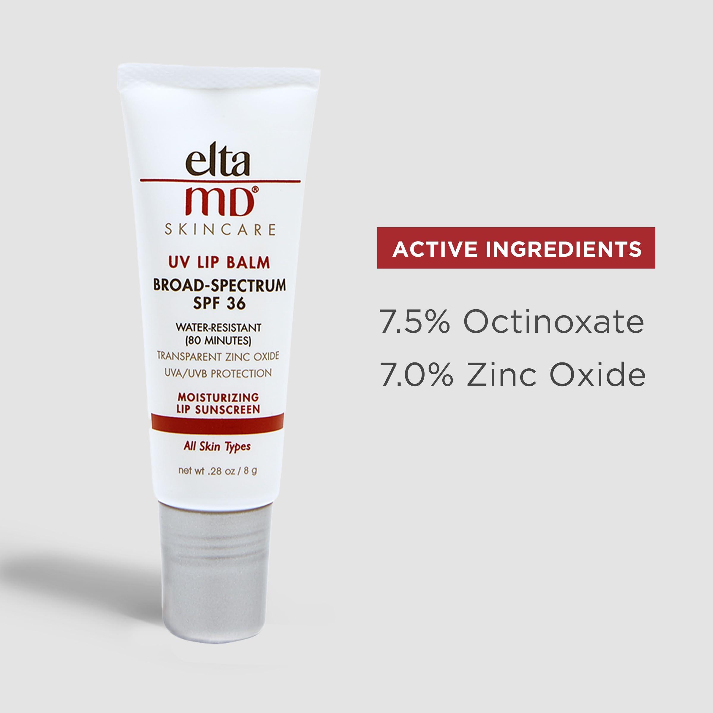 EltaMD EltaMD UV Lip Balm SPF Sunscreen, Sunscreen Lip Balm with SPF 30+, Protects Dry Cracked Lips, Transparent Zinc Oxide, 0.28 Tube (Pack of 2)