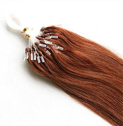 Yotty Yotty Remy Human Hair Extensions Micro Ring Loop Tip Double Drawn Hair (26''0.5g/s, Auburn)