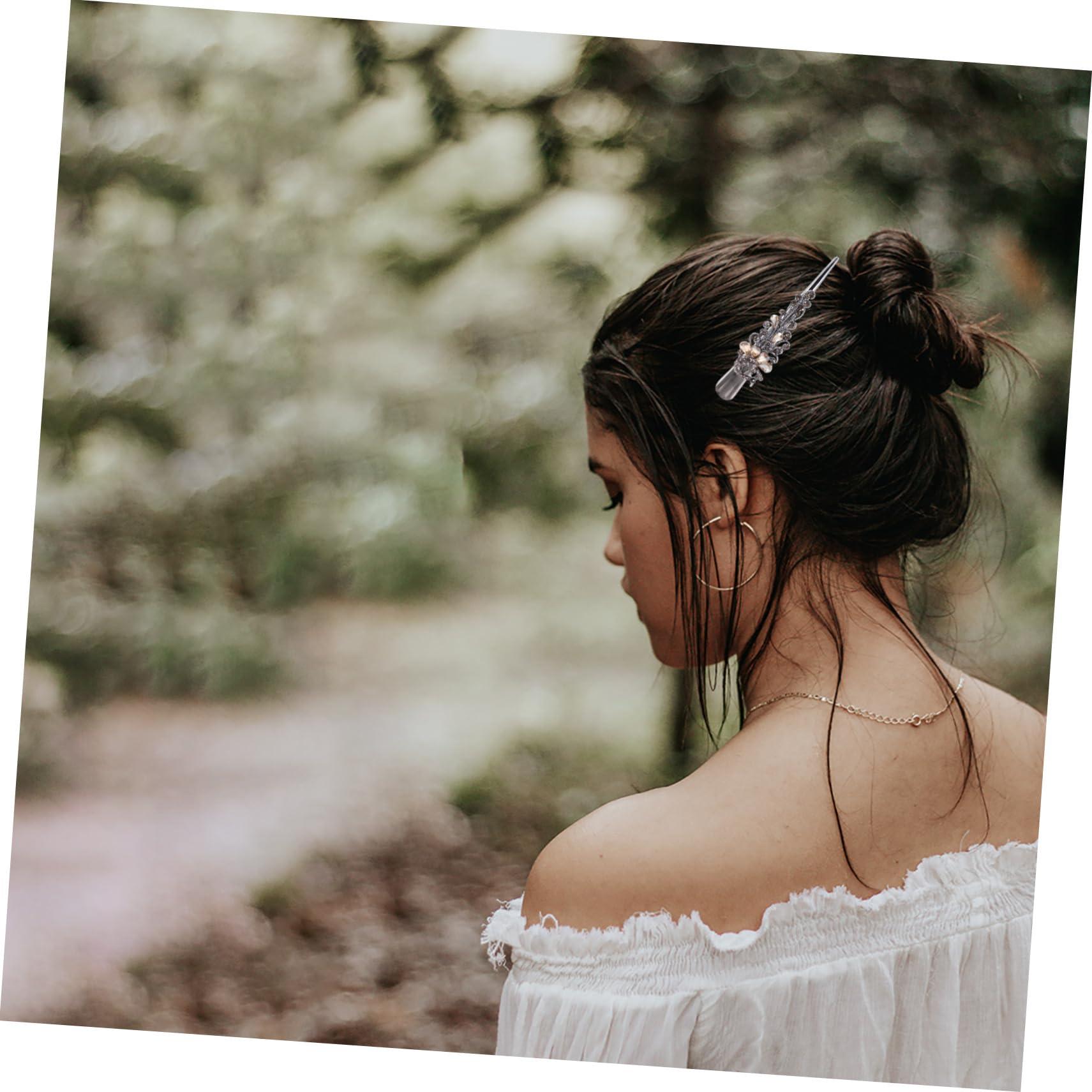 LIFKOME LIFKOME 1pc Pin Hair Rhinestone Alligator Clips Billed Large Hair Clips