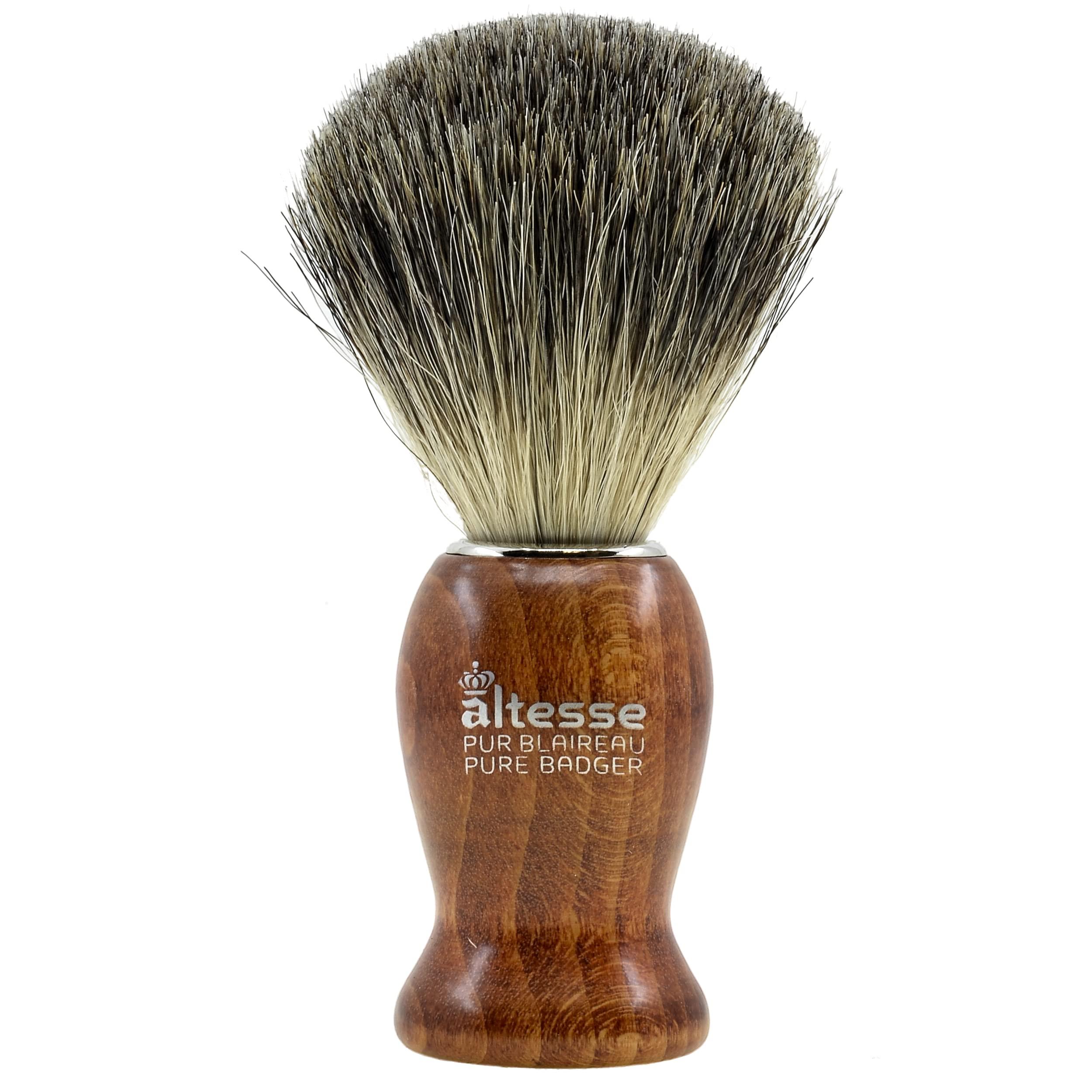 Altesse Altesse 78310 Russian Grey Badger Shaving Brush for Shave Cream, Shaving Soap, Shaving Cream Foam and Lather for Wet Shave With Shaving Razor, Safety Razor, and Straight Razor. Made in France
