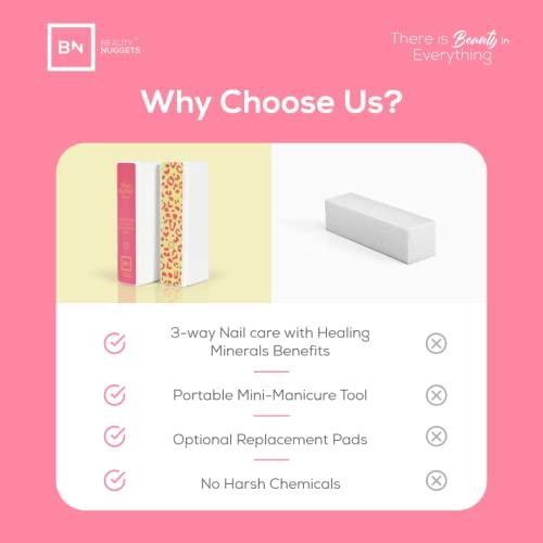 Beauty Nuggets Beauty Nuggets Made My Nails Buffer, Ultimate Shine 3 Way Nail Buffing Block with Professional Nail File 120/180 Grit-Perfect All in One Manicure Tool for Smooth, Shiny, Twinkling Nails (Pack of 2)