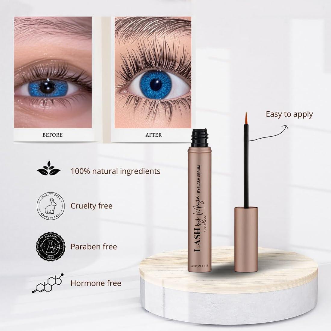 Detllou Lash by Maya Serum - Lash by Maya Eyelash Serum London (3 Pack)