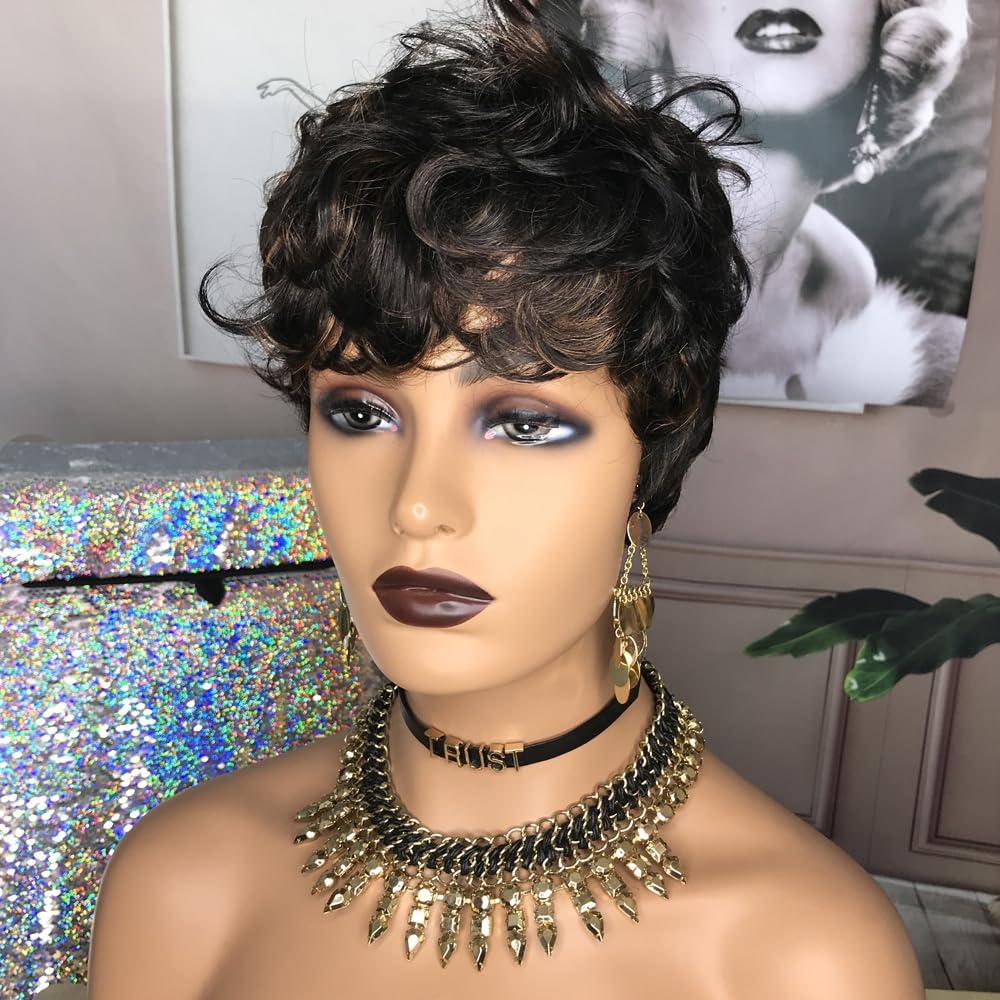 HOTKIS HOTKIS Pixie Cut Wig Human Hair Short Human Hair Wigs for Black Women Human Hair Short Cut Wigs