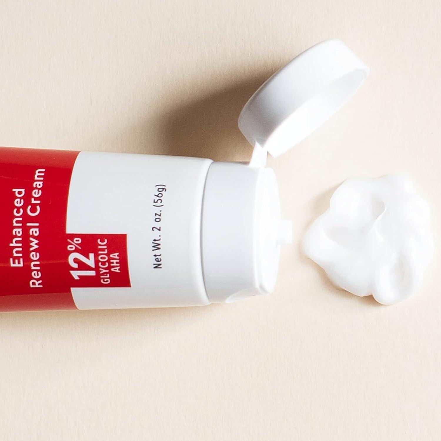 Alpha Alpha Skin Care Enhanced Renewal Cream, Anti-Aging Formula, 12% Glycolic Hydroxy Acid (AHA), Reduces Lines & Wrinkles, For Normal to Dry Skin, 2 oz, Pack of 3