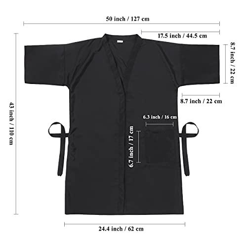 Lurrose Lurrose Salon Client Gown Waterproof Hair Salon Smock Kimono Style Hairdressing Clothes with Pocket for SPA Hotel (Black)