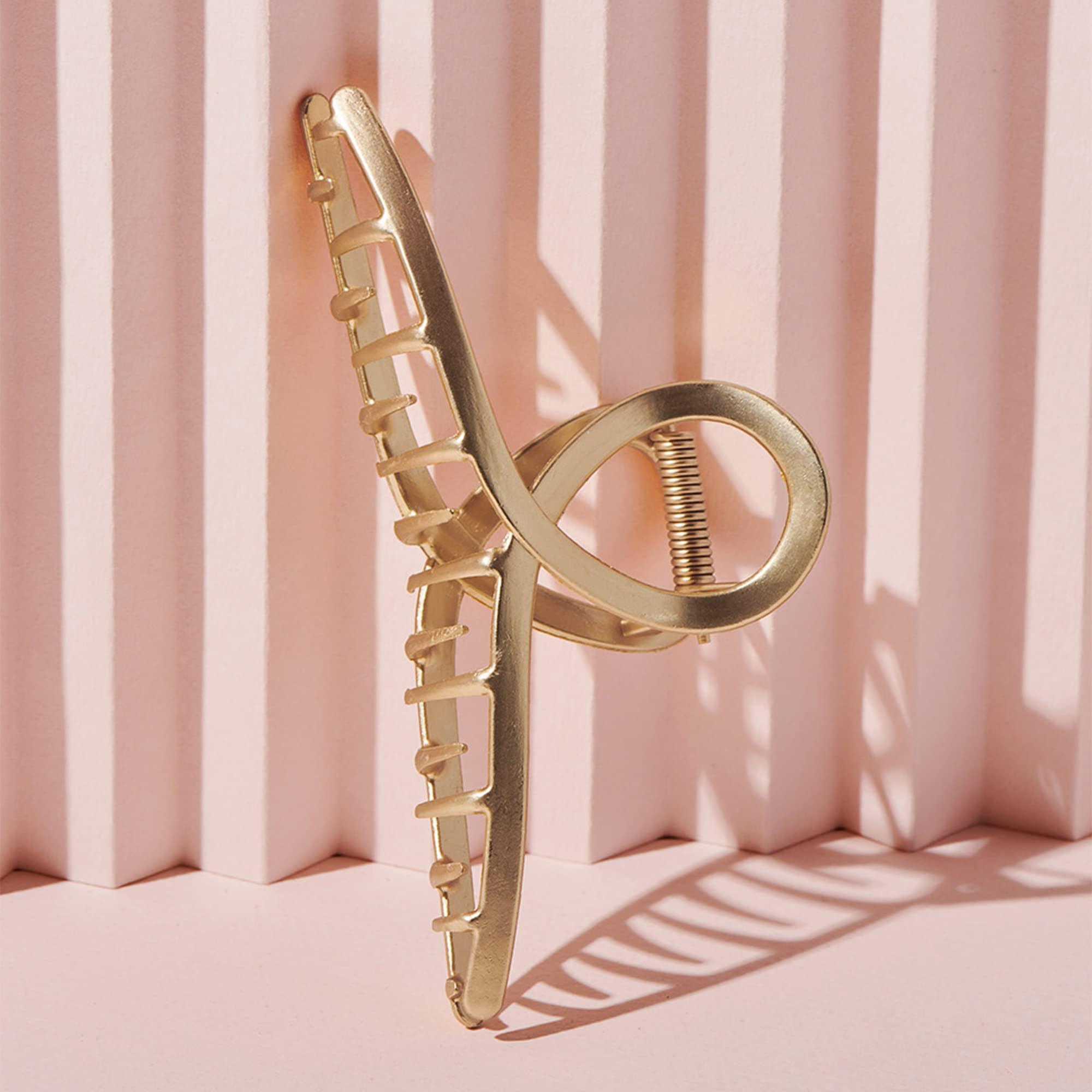 The Hair Edit The Hair Edit French Twist Claw Clip - Large Gold Metal Loop Jaw Clip
