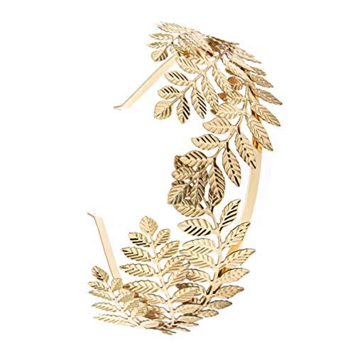 Beaupretty Goddess Leaf Headband Leaves Crown Tiara Greek Goddess Headband Wedding Headpiece for Women Girls (Golden)