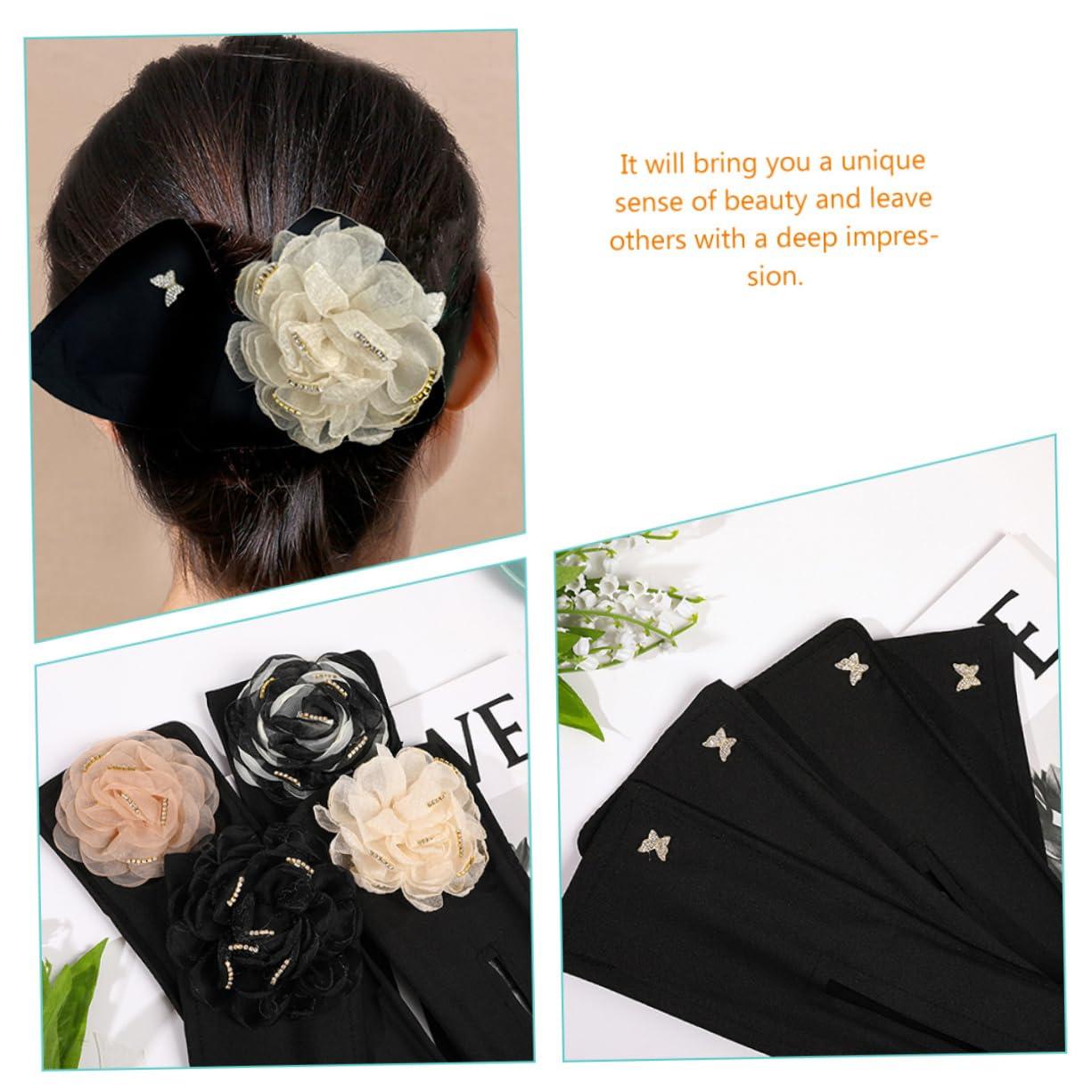 MAGICLULU MAGICLULU 4pcs Floral Hair Bun Maker Hair Donuts Shaper for Easy Hair Styling Ideal Hair Accessories for Elegant Hairstyles Includes Flowers