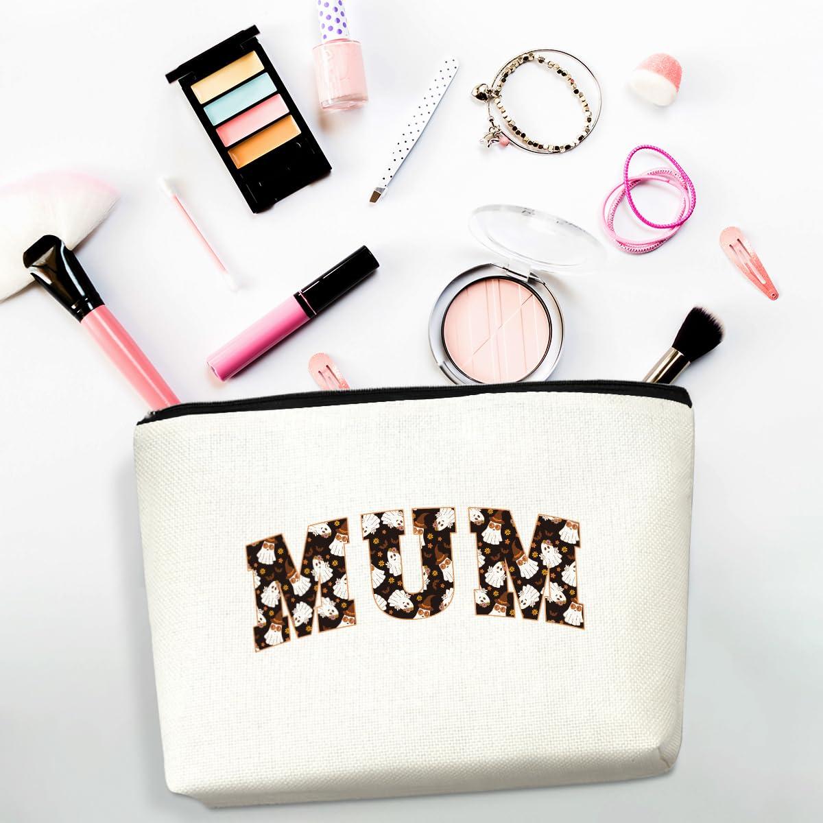 CSHVJ Mum Gifts Mom Gifts Mama Gifts Makeup Bag Mother Gifts Cute Halloween Ghost Cosmetic Bag Gifts for Mom Women Mommy Mummy Zipper Pouch Travel Organizer Thank You Gifts for Halloween party Mothers Day
