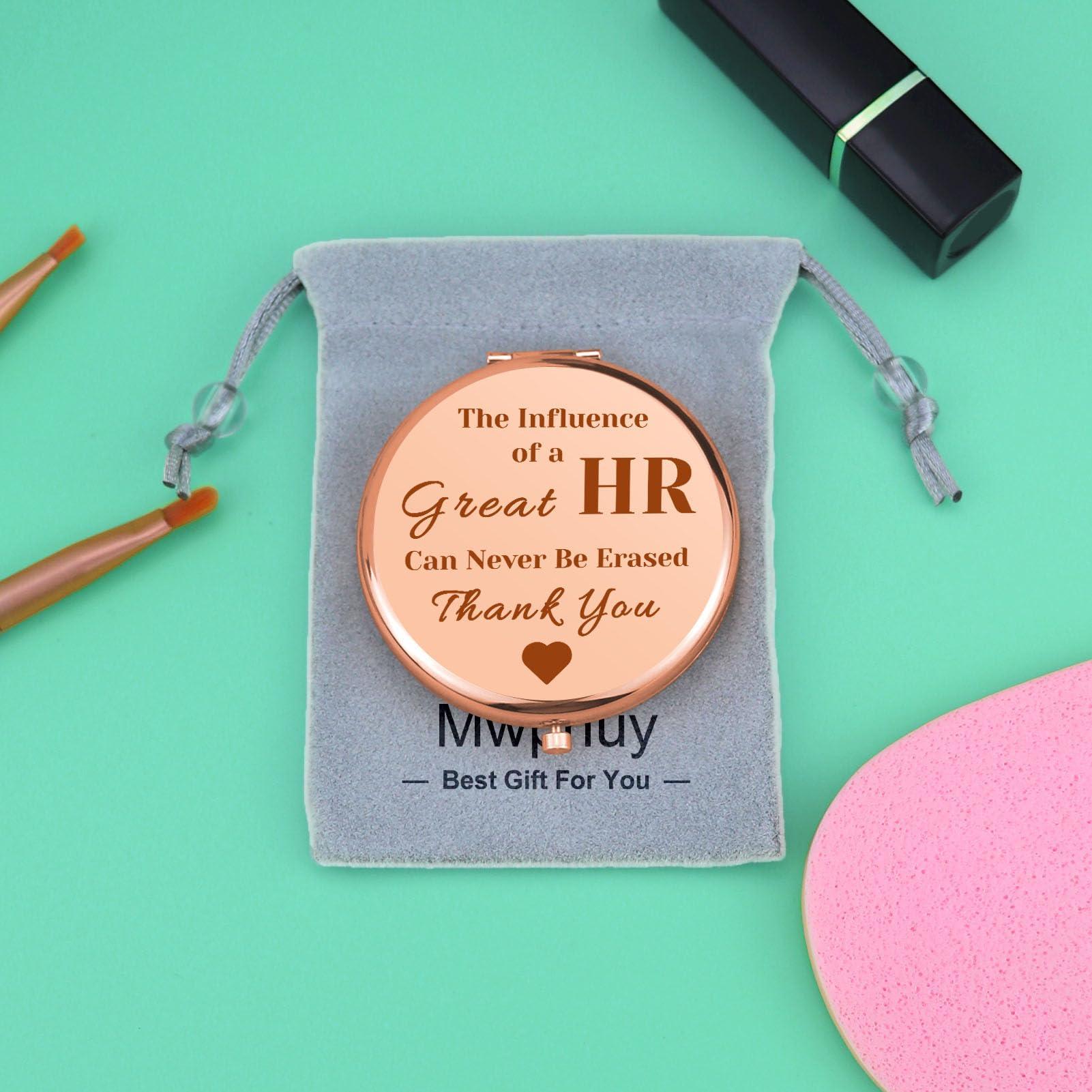 Mwphuy HR Appreciation Gifts HR Gift for Women Compact Makeup Mirror HR Director Gift Human Resources Gift Ideas HR Thank You Gifts Folding Makeup Mirror for HR Manager Coworker Birthday Retirement Gifts