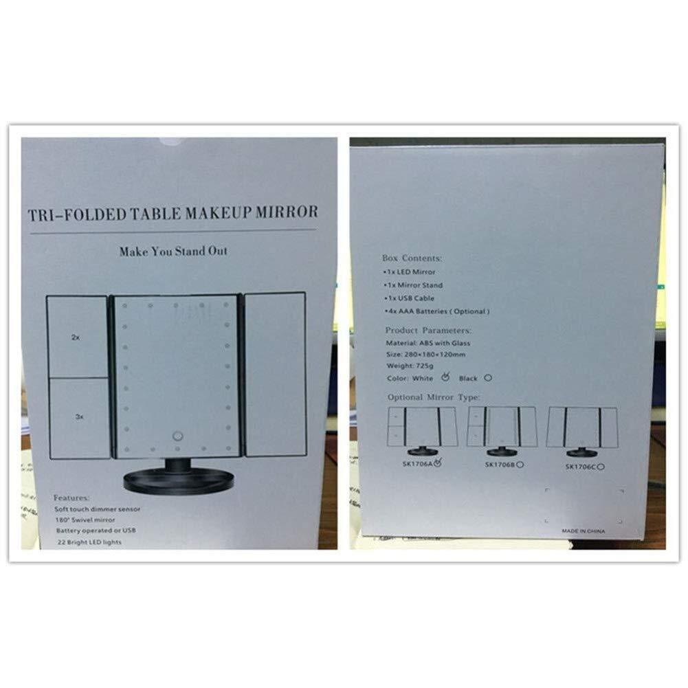 TEmkin TEmkin Gold Touch-Screen Makeup Vanity Mirror with Adjustable Lights, 180 Rotation, and Multiple Magnification Options