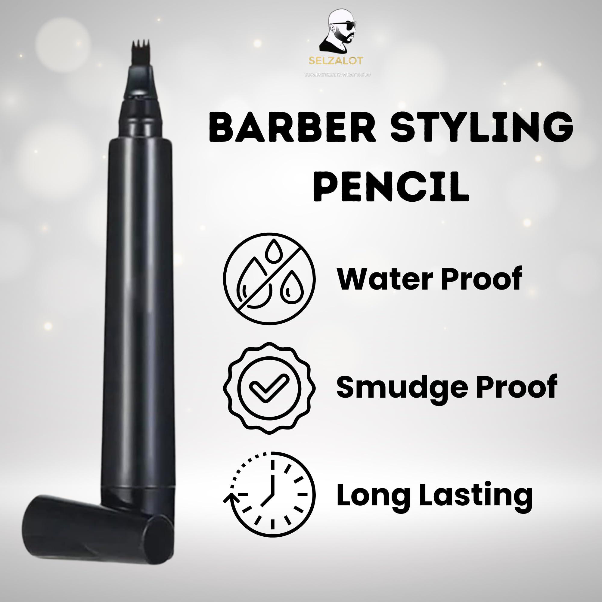 SELZALOT Beard Filler Pen kit Black Beard Pen with Brush Waterproof and Sweat Proof Barber Styling Pencil Long Lasting Marker Filler for Men Beard Grooming Kit Barber Accessories Beard Products