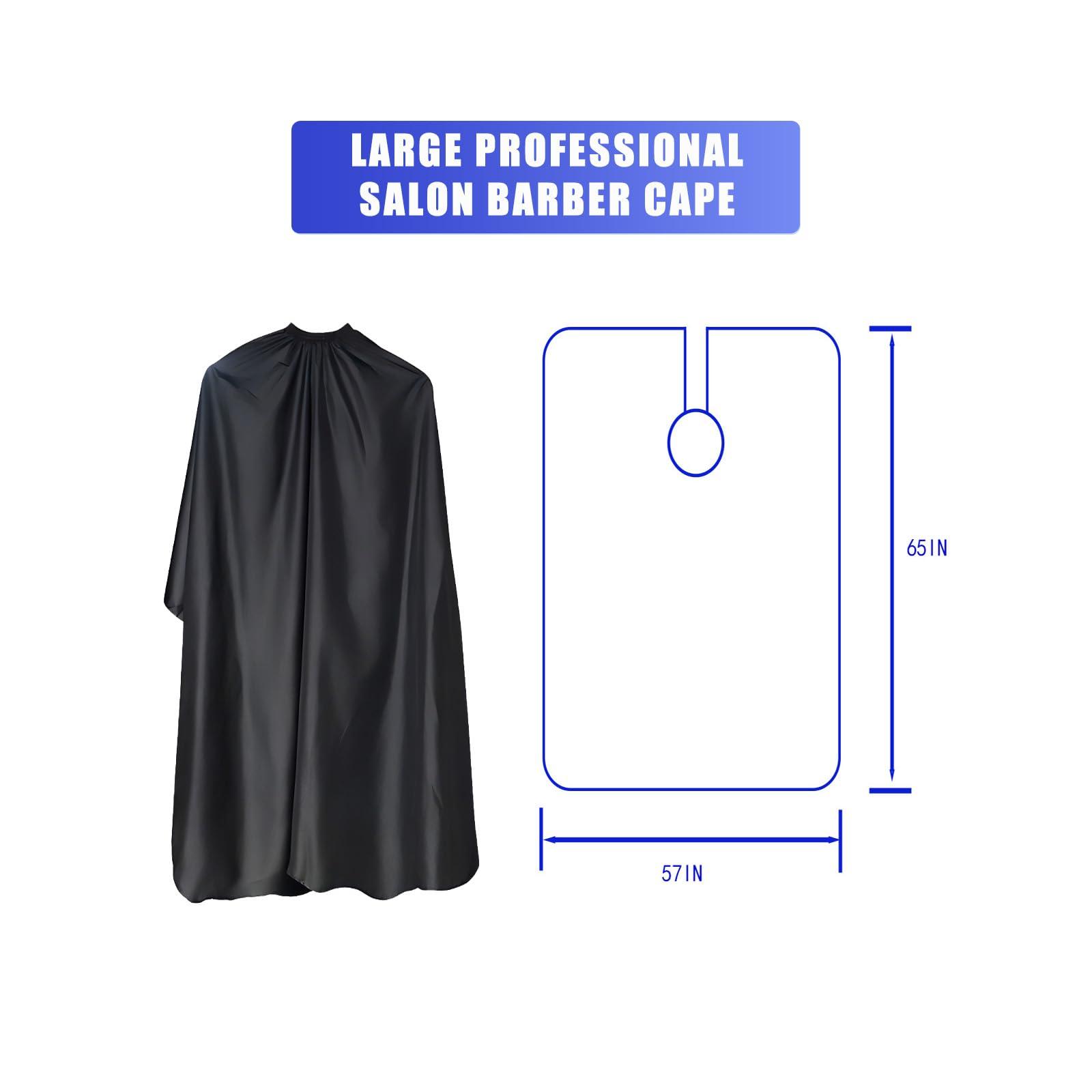 Nicoc Nicoc Professional Salon Barber Cape,Waterproof Polyester Hair Cutting Cape,Unisex,Black, Large Haircut Cape