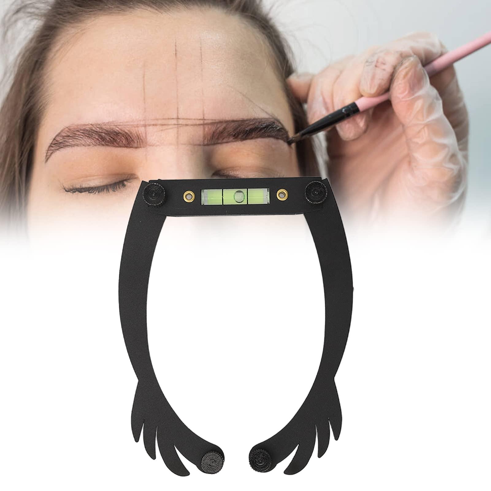 Dioche Bow Tattoo Line Ruler Foldable Eyebrow Makeup Ruler Microblading Permanent Makeup Eyebrow Marker Ruler Eyebrow Mapping Tool Kit Featuring Bow with String (Black)