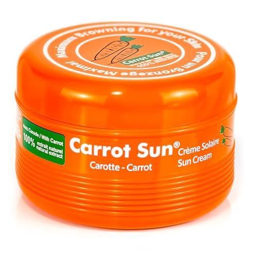 Carrot Sun Carrot Sun Tanning Accelerator 350ml Carotene Intensive Tanning Gel Natural Extract Sun Cream Tanning Lotion for All Skin Types Tan Lotion with Carrot Oil for Even Beautiful Skin Coloring - SPF0