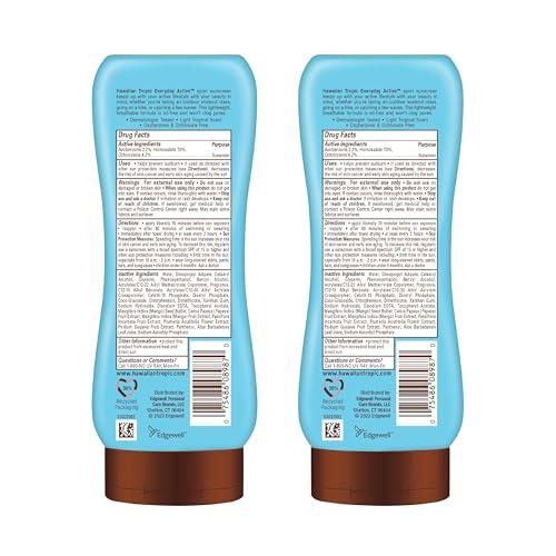 Hawaiian Tropic Hawaiian Tropic Everyday Active Lotion Sunscreen SPF 30, 8oz Twin Pack | Hawaiian Tropic Sunscreen SPF 30, Sunblock, Oxybenzone Free Sunscreen, Broad Spectrum Sunscreen Pack, 8oz each