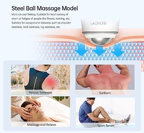 OPENDGO Ice Roller for Face and Eyes Body, Facial Ice Roller 360 Rotating Stainless Steel Ball Face Massager Fitness Cryosphere for Reduces Puffiness, Redness and Pain, Beauty Skin Care Tools