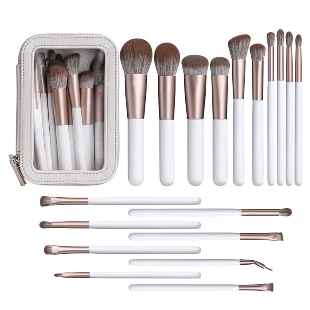 Skipdr 18Pcs makeup brush set pearlescent white makeup tools high-end super soft bristle quick-drying makeup brush eye shadow brush set
