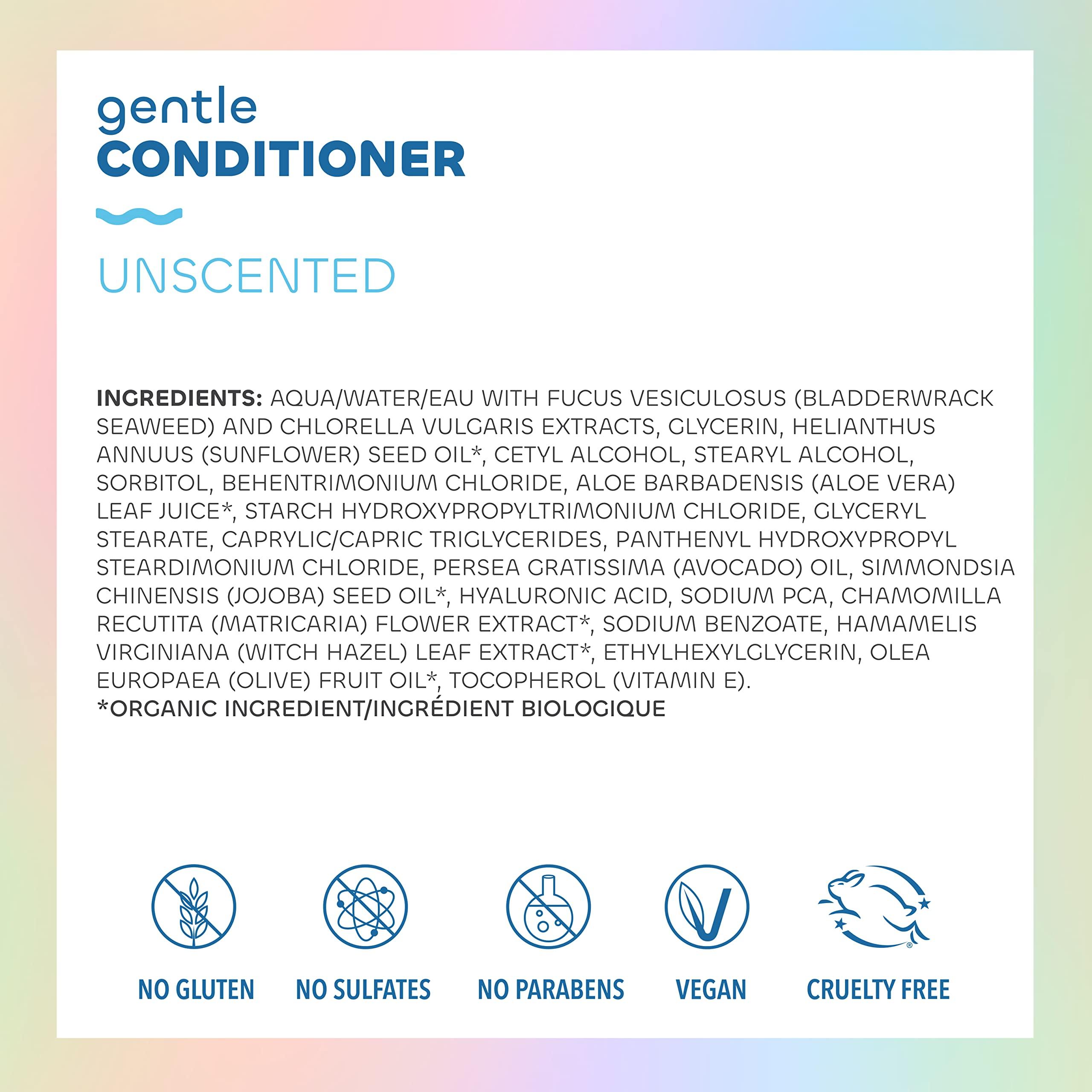 The Seaweed Bath Co. Seaweed Bath Co. Gentle Conditioner, Unscented, 12 Ounce, Sustainably Harvested Seaweed, Aloe, Argan Oil, for Sensitive Scalps