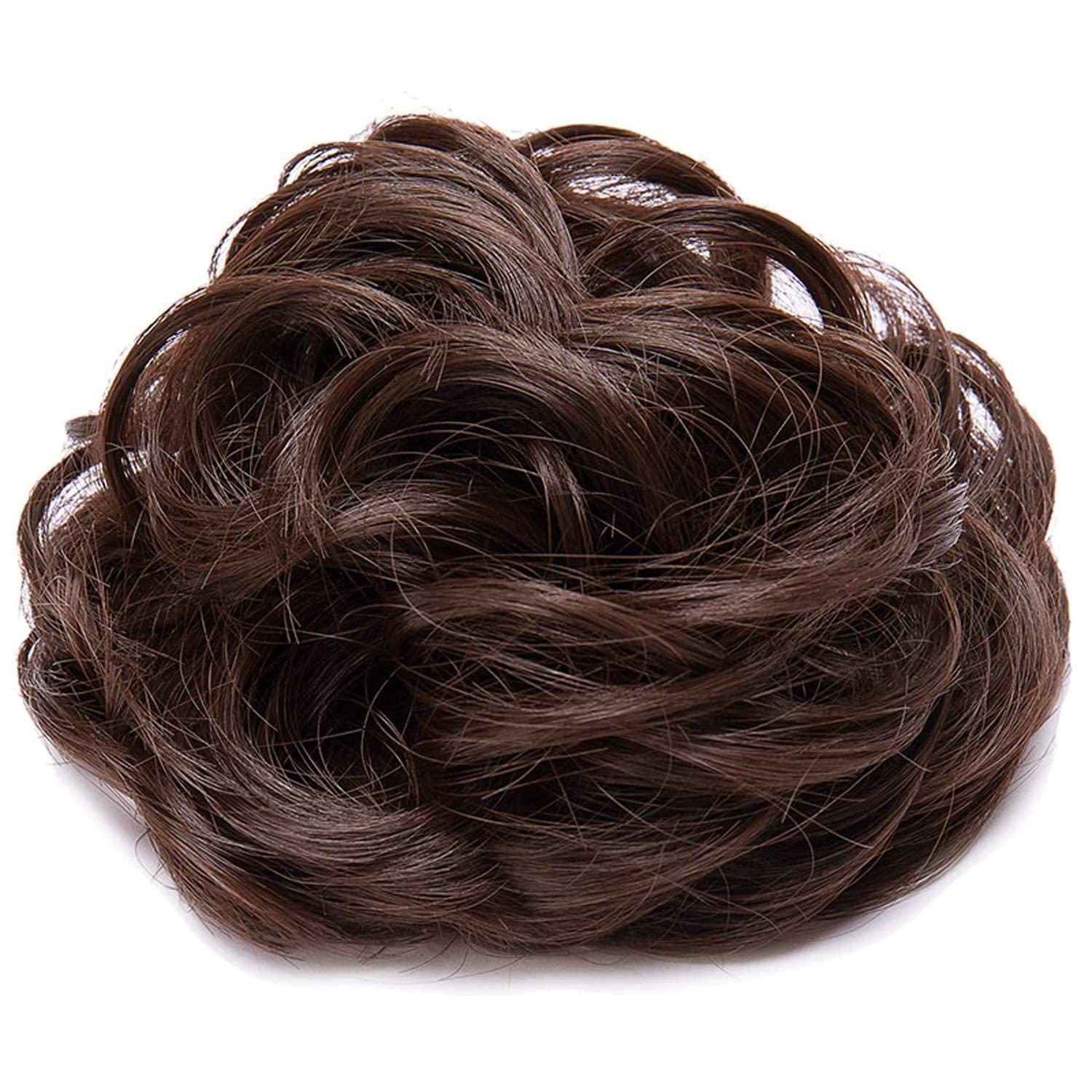 S.B. Enterprises QUIFF Hair Extensions And Wigs | Artificial Juda Women and Girl's | Synthetic Hair Bun | Natural Brown ( Set Of 2, 30g)