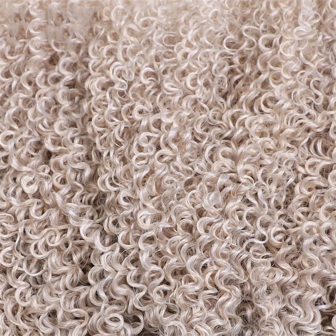 Generic Afro Kinky Curly Hair Synthetic Hair Bundles 12-14 Inches 6PCS 260G Blonde Weave Fake Hair Extensions